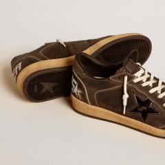 Golden Goose Ball Star In Black Denim With Black Leather Star And Inserts