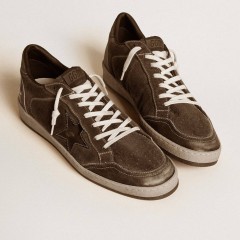 Golden Goose Ball Star In Black Denim With Black Leather Star And Inserts