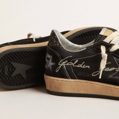 Golden Goose Ball Star In Black Mesh With Black Suede Star