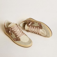 Golden Goose Ball Star In Brown Suede With Leather Star And Heel Tab