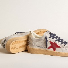 Golden Goose Ball Star In Metallic Suede With Suede Star And Leather Heel Tab