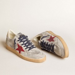 Golden Goose Ball Star In Metallic Suede With Suede Star And Leather Heel Tab