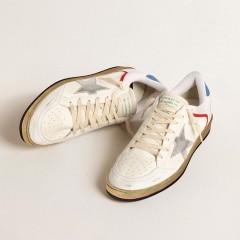 Golden Goose Ball Star In Nappa And Mesh With Silver Metallic Leather Star