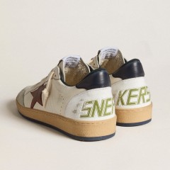 Golden Goose Ball Star In Nappa With Brown Nubuck Star And Nappa Heel Tab