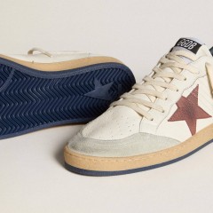 Golden Goose Ball Star In Nappa With Brown Nubuck Star And Nappa Heel Tab