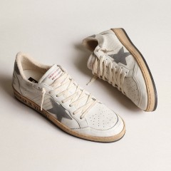 Golden Goose Ball Star In Nappa With Gray Reflective Nylon Star And Heel Tab