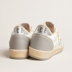 Golden Goose Ball Star In Nappa With Rubber Star And Silver Leather Heel Tab