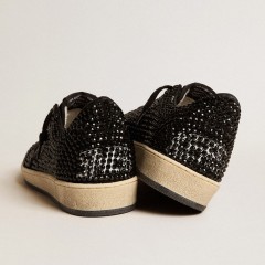 Golden Goose Ball Star In Suede With Black Swarovski Crystals And Black Suede Star