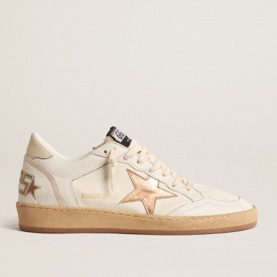 Golden Goose Ball Star LTD In Canvas And Nappa With Bronze Metallic Leather Star