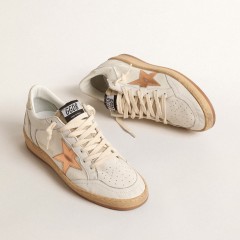 Golden Goose Ball Star LTD In Canvas And Nappa With Bronze Metallic Leather Star