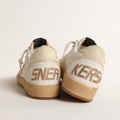 Golden Goose Ball Star LTD In Canvas And Nappa With Bronze Metallic Leather Star