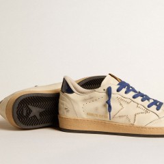 Golden Goose Ball Star LTD With Embroidered Star And Blue Patent Leather Heel Tab