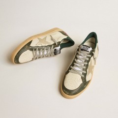 Golden Goose Ball Star LTD With Platinum Leather Star And Green Leather Heel Tab