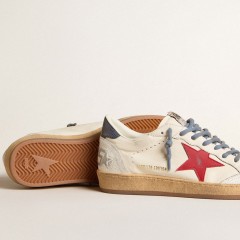 Golden Goose Ball Star LTD With Red Star And Lizard-print Leather Heel Tab