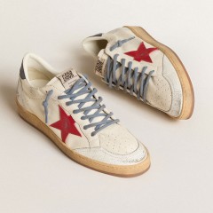 Golden Goose Ball Star LTD With Red Star And Lizard-print Leather Heel Tab