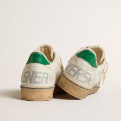 Golden Goose Ball Star LTD With Sand Mesh Star And Green Leather Heel Tab