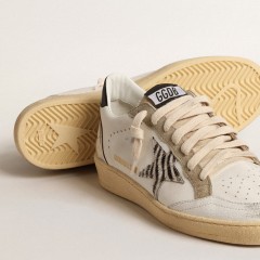 Golden Goose Ball Star LTD With Zebra-print Star And Metallic Leather Insert