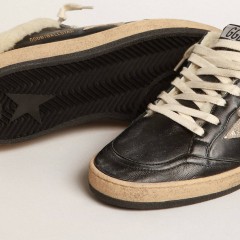 Golden Goose Ball Star Sabots In Nappa With Platinum Star And Shearling Lining