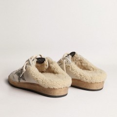 Golden Goose Ball Star Sabots With Glitter Star And Shearling Lining