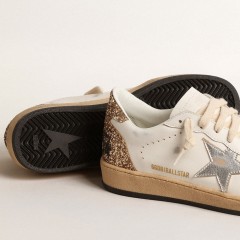 Golden Goose Ball Star With Metallic Leather Star And Glitter Heel Tab