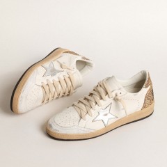 Golden Goose Ball Star With Metallic Leather Star And Glitter Heel Tab