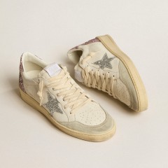 Golden Goose Ball Star With Silver Glitter Star And Pink Glitter Heel Tab