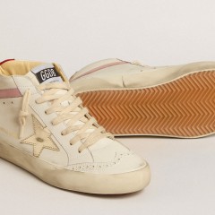 Golden Goose Bio-based Mid Star LTD With Gold Leather Star And Pink Flash