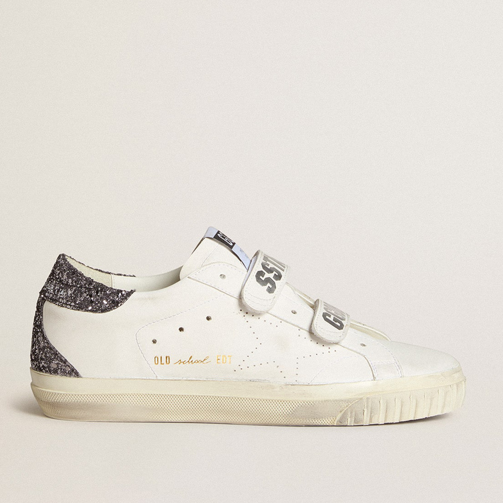 Golden Goose Bio-based Old School With Perforated Star And Glitter Heel Tab