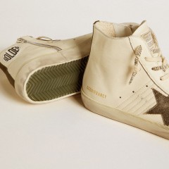 Golden Goose Francy Penstar In Nappa With Black Suede Star And Cotton Heel Tab