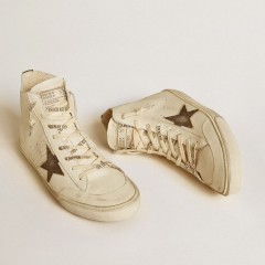 Golden Goose Francy Penstar In Nappa With Black Suede Star And Cotton Heel Tab