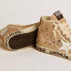 Golden Goose Francy Penstar In Sequins With Leather Star And Suede Inserts