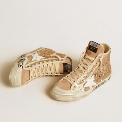 Golden Goose Francy Penstar In Sequins With Leather Star And Suede Inserts