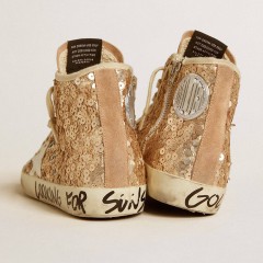 Golden Goose Francy Penstar In Sequins With Leather Star And Suede Inserts