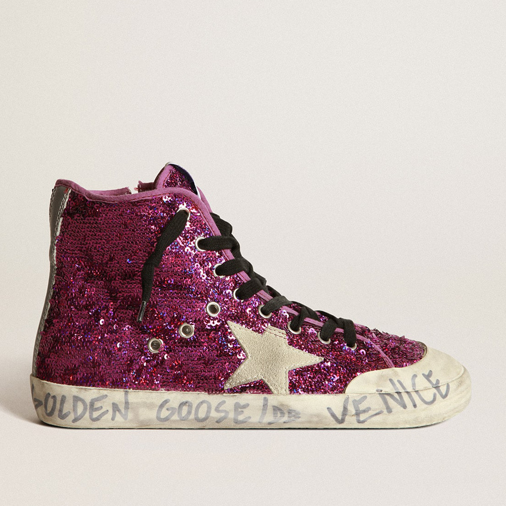 Golden Goose Francy Sneakers With Sequins And Handwritten Lettering On The Outsole