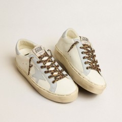 Golden Goose Hi Star LTD In Leather With Light Blue Leather Star And Heel Tab