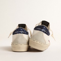 Golden Goose Hi Star With Fuchsia Leather Star And Blue Glitter Heel Tab