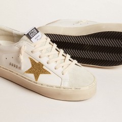 Golden Goose Hi Star With Swarovski Crystal Star And Silver Leather Heel Tab