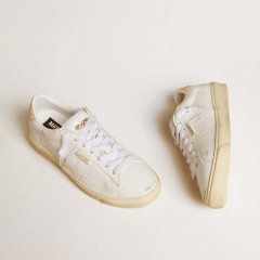 Golden Goose Matchstar In Leather With Peach Pink Heel Tab