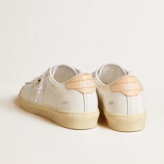 Golden Goose Matchstar In Leather With Peach Pink Heel Tab