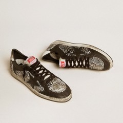 Golden Goose Men's Ball Star In Elephant-print Leather With Black Leather Star