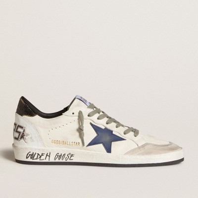 Golden Goose Men's Ball Star In Nappa With Leather Star And Metallic Leather Heel Tab