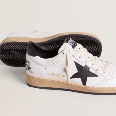 Golden Goose Men's Ball Star In White Nappa With Black Star