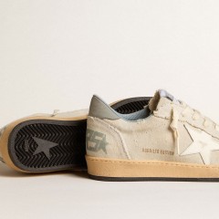 Golden Goose Men's Ball Star LTD In Gray Canvas With Leather Star And Nubuck Heel Tab