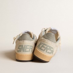 Golden Goose Men's Ball Star LTD In Gray Canvas With Leather Star And Nubuck Heel Tab