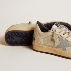 Golden Goose Men's Ball Star LTD In Leather And Suede With Crocodile Print Leather Star