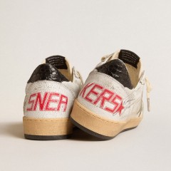 Golden Goose Men's Ball Star With Metallic Leather Star And Gray Leather Heel Tab