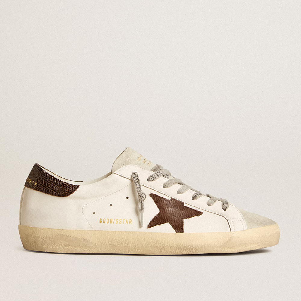 Golden Goose Men's Bio-based Super-Star With Canvas Star And Dark Brown Leather Heel Tab