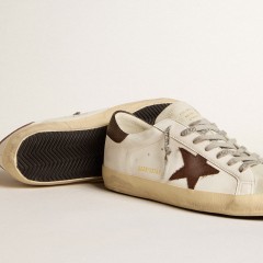 Golden Goose Men's Bio-based Super-Star With Canvas Star And Dark Brown Leather Heel Tab