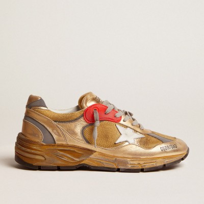 Golden Goose Men's Dad-Star Gold With Distressed Finish