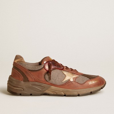 Golden Goose Men's Dad-Star In Nubuck With Gold Leather Star And Suede Heel Tab